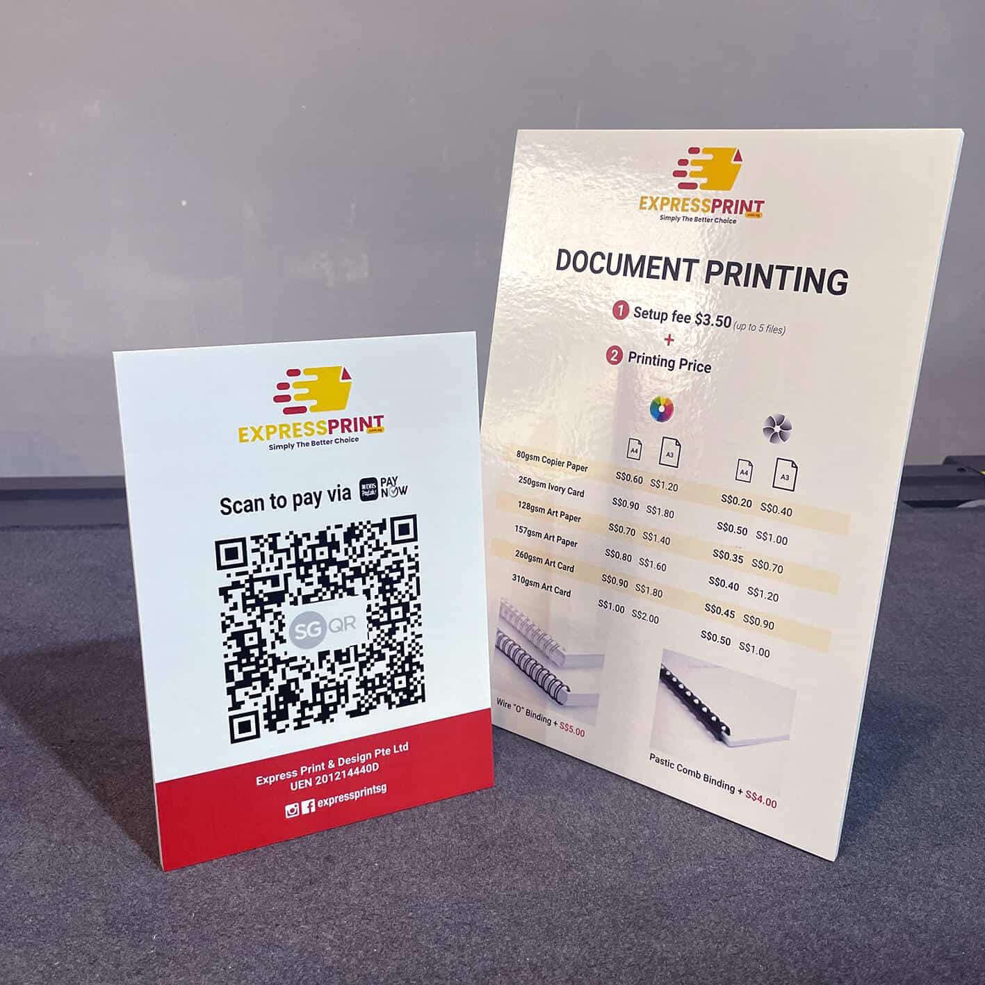 Print Table Display Stand / Foam with Butterfly Stand - ExpressPrint.com.sg